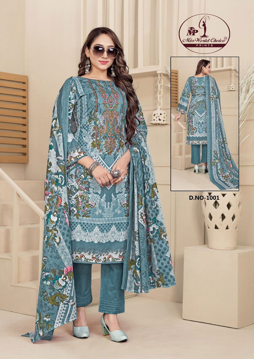 Mehnoor Vol 1 By Miss World Lawn Cotton Dress Material Wholesale Market In Surat